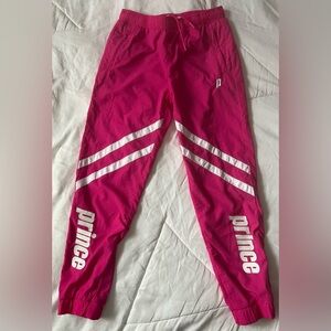 Prince Girls’ Pink / Fuchsia Baseline Windbreaker Athletic Tennis Pants